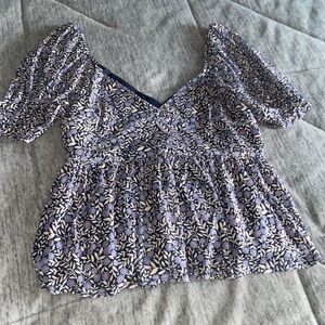 Navy blue babydoll top
